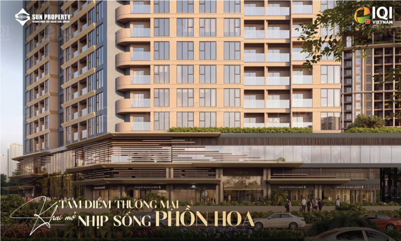 Phối cảnh khối đế thương mại dịch vụ 2 tầng sầm uất tại Sun Glory Residence